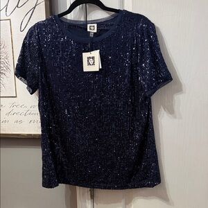 Women’s new with tags size large Anne Klein sequin blouse